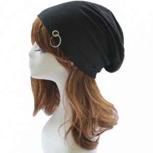 Berets Unisex Winter Wrinkle Knitted Crochet Baggy Hat Beanie Cap Beret - Black-1 - C71282VIPOX $13.74