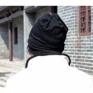 Berets Unisex Winter Wrinkle Knitted Crochet Baggy Hat Beanie Cap Beret - Black-1 - C71282VIPOX $13.74