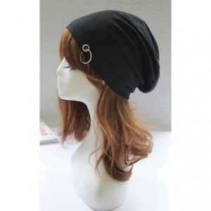 Berets Unisex Winter Wrinkle Knitted Crochet Baggy Hat Beanie Cap Beret - Black-1 - C71282VIPOX $13.74