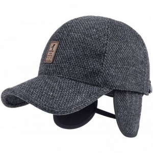 Newsboy Caps Mens Winter Wool Woolen Tweed Peaked Earflap Baseball Cap - Grey - CD188D3LHR4 $10.04