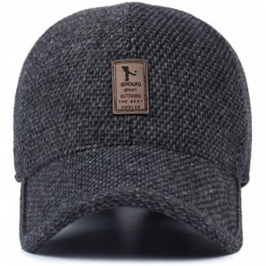 Newsboy Caps Mens Winter Wool Woolen Tweed Peaked Earflap Baseball Cap - Grey - CD188D3LHR4 $10.04