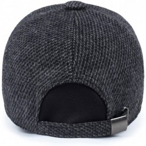 Newsboy Caps Mens Winter Wool Woolen Tweed Peaked Earflap Baseball Cap - Grey - CD188D3LHR4 $10.04