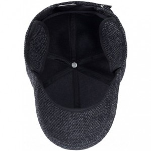 Newsboy Caps Mens Winter Wool Woolen Tweed Peaked Earflap Baseball Cap - Grey - CD188D3LHR4 $10.04