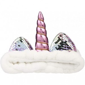 Headbands Glitter Unicorn Hair Band Cute Sequins Cat Ear Makeup Headband Headwrap for Girls - White+silver+pink - CD18NHTSEER...