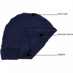 Skullies & Beanies Womens Soft Sleep Cap Comfy Cancer Hat with Hearts Applique - Navy - CI189SS6RIC $12.70