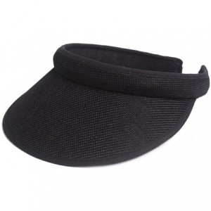 Visors Women's Cotton Linen Clip On Visor - Black - CO18EC8D89U $12.10