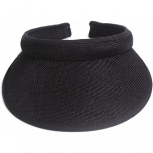 Visors Women's Cotton Linen Clip On Visor - Black - CO18EC8D89U $12.10