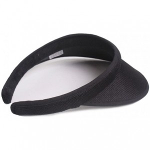 Visors Women's Cotton Linen Clip On Visor - Black - CO18EC8D89U $12.10