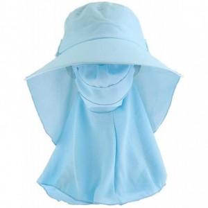 Bucket Hats Adjustable Outdoor Protection Foldable Ponytail - Skyblue2 - CN197X2ATUY $16.50