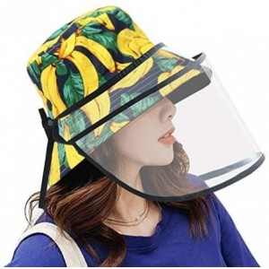 Bucket Hats Women Reversible Bucket Hat Outdoor Fisherman Hats Packable Sun Cap - Bananablack - CD197ESI0QS $28.93