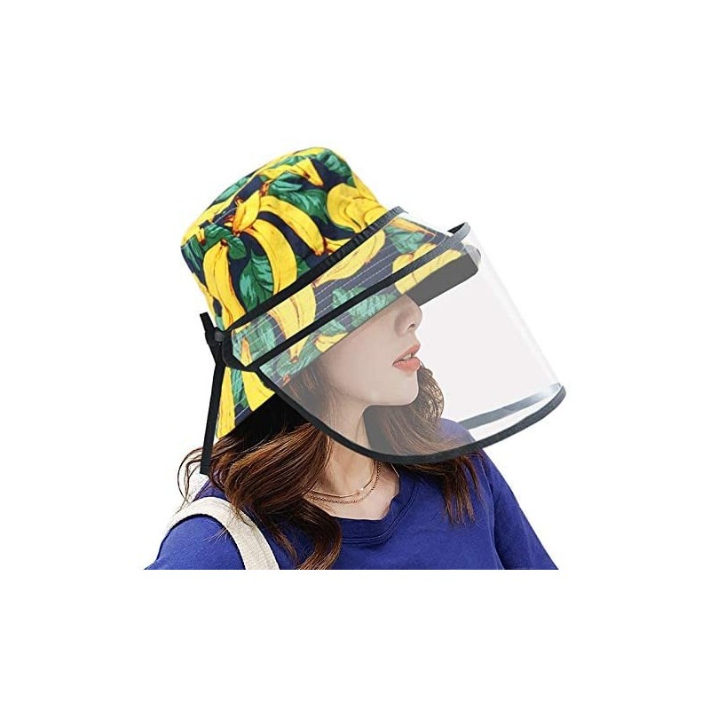 Bucket Hats Women Reversible Bucket Hat Outdoor Fisherman Hats Packable Sun Cap - Bananablack - CD197ESI0QS $12.29