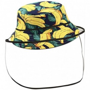 Bucket Hats Women Reversible Bucket Hat Outdoor Fisherman Hats Packable Sun Cap - Bananablack - CD197ESI0QS $12.29