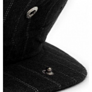 Newsboy Caps Classic Men's Flat Hat Wool Newsboy Herringbone Tweed Driving Cap - Black Stripe - CI19447S53G $19.13