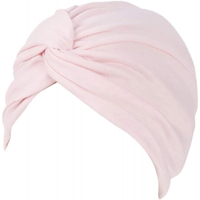 Skullies & Beanies Women Cotton India Ruffle Turban Muslim Hat- Cancer Chemo Hijib Headwrap Hijabs residentD - Pink - C818MGH...