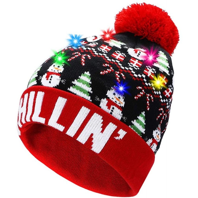 Skullies & Beanies LED Light Up Beanie Hat Christmas Cap for Women Children- Party- Bar - Multicolor-043 - CL18WL7K4U6 $16.02