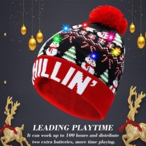 Skullies & Beanies LED Light Up Beanie Hat Christmas Cap for Women Children- Party- Bar - Multicolor-043 - CL18WL7K4U6 $16.02