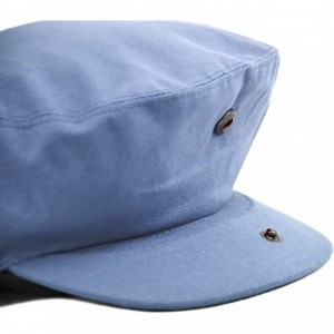 Newsboy Caps Plain Cotton Ivy Summer Newsboy Cap Driving Cabbie Flat Cap Snap Brim - Indigo Blue - CX1843KHOCR $18.41