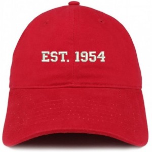 Baseball Caps EST 1954 Embroidered - 66th Birthday Gift Soft Cotton Baseball Cap - Red - CC18322TY7Y $20.70