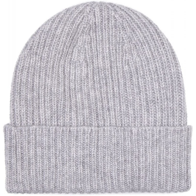 Skullies & Beanies 100% Cashmere Beanie Hat in 3ply- Made in Scotland - Grey - CZ117EYCRUD $40.66