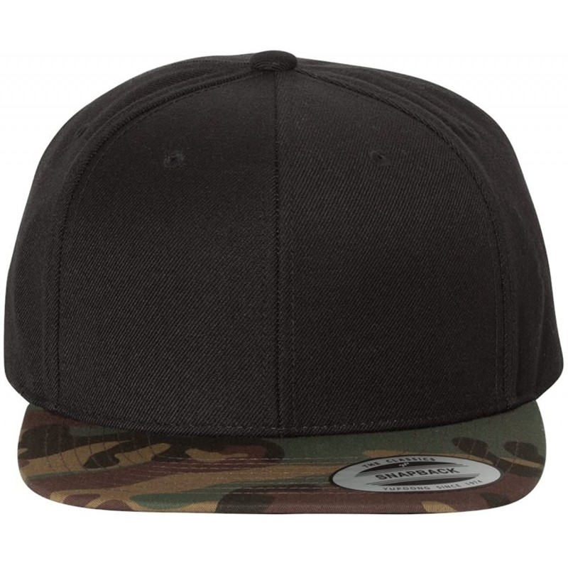 Baseball Caps 6-Panel Structured Flat Visor Classic Snapback (6089) - Black/Camouflage - C1188ZD9N63 $19.60