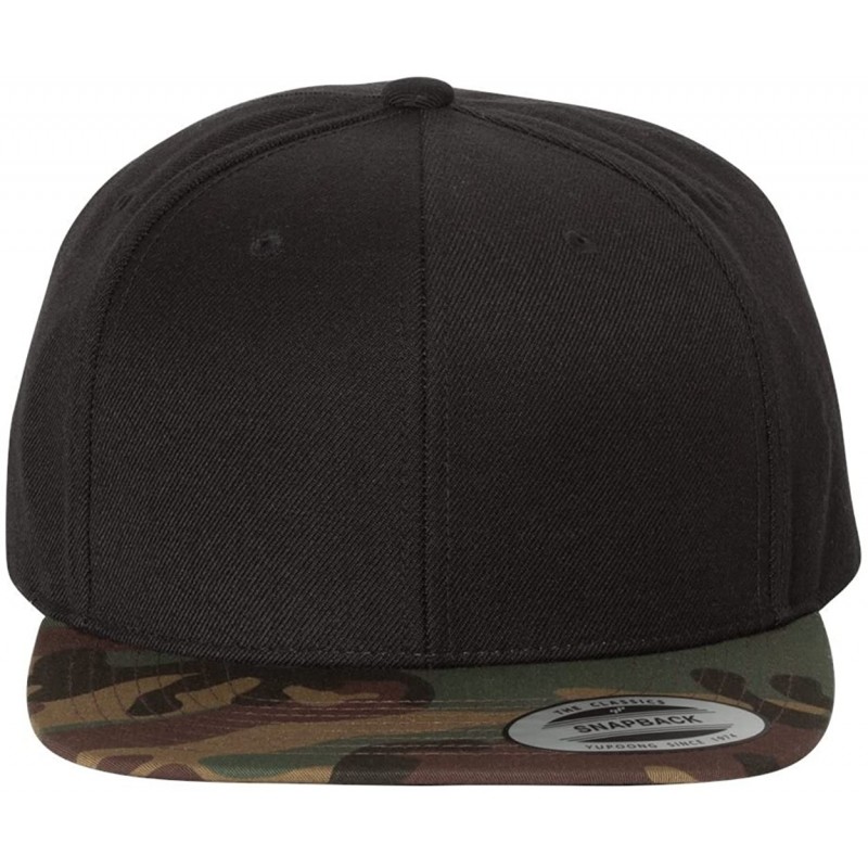 Baseball Caps 6-Panel Structured Flat Visor Classic Snapback (6089) - Black/Camouflage - C1188ZD9N63 $10.94