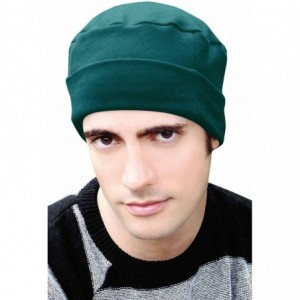 Skullies & Beanies Cancer Patient Hats for Men - Cotton Cuff Cap - Lagoon - CP125J5K29L $36.44