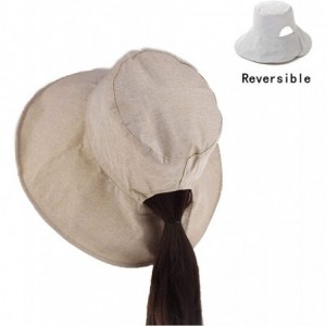 Sun Hats Floppy Brim Sun Hat UPF 50+ Cotton Wide Brim Beach Sun Protection Cap Adjustable Chin Strap Hat - Beige a - CI18DUUQ...