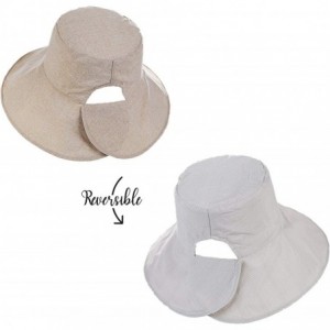 Sun Hats Floppy Brim Sun Hat UPF 50+ Cotton Wide Brim Beach Sun Protection Cap Adjustable Chin Strap Hat - Beige a - CI18DUUQ...