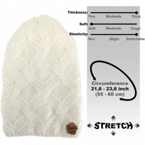 Skullies & Beanies Women - Warm Soft Fleece Knit Slouchy Beanie - Wool Winter Cap - White - CV186HTS9QH $12.29