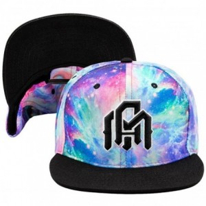 Baseball Caps Adjustable Snapback Hats - Flat Brim Galaxy Print- Tie Dye Cap Designs - Iridescent Universe - C4180NOX4UE $21.93