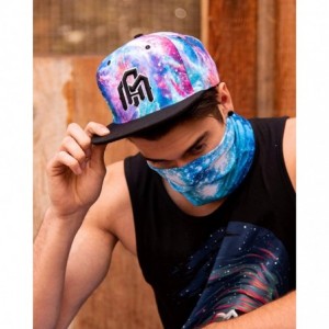 Baseball Caps Adjustable Snapback Hats - Flat Brim Galaxy Print- Tie Dye Cap Designs - Iridescent Universe - C4180NOX4UE $21.93