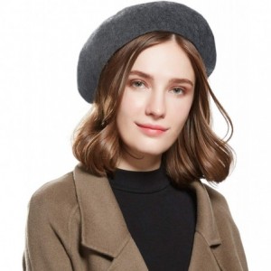 Berets Wool French Beret Hat - Adjustable Casual Classic Solid Color Artist Caps for Women - Gary - CU18HYCUSX8 $13.20