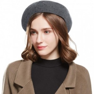 Berets Wool French Beret Hat - Adjustable Casual Classic Solid Color Artist Caps for Women - Gary - CU18HYCUSX8 $13.20