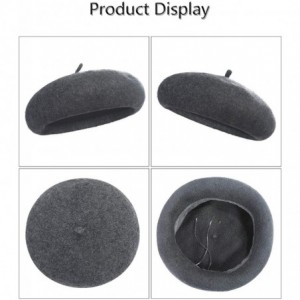 Berets Wool French Beret Hat - Adjustable Casual Classic Solid Color Artist Caps for Women - Gary - CU18HYCUSX8 $13.20