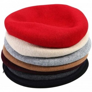 Berets Wool French Beret Hat - Adjustable Casual Classic Solid Color Artist Caps for Women - Gary - CU18HYCUSX8 $13.20