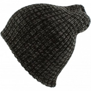 Skullies & Beanies Multi Color Soft Rib Stitch Knit Beanie Warm Winter Ski Skater Hip-hop Hat - Black/Grey - CS11QGGW9LH $20.14