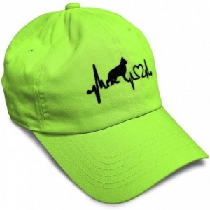 Baseball Caps Custom Soft Baseball Cap German Shepherd Dog Lifeline Embroidery Cotton - Lime - CU18AAYWHZS $13.72