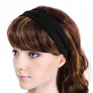 Headbands Simple Solid Color Stretch Headband - Purple (3 Pcs) - 3 Pcs - Purple - CN11LEP092B $14.84