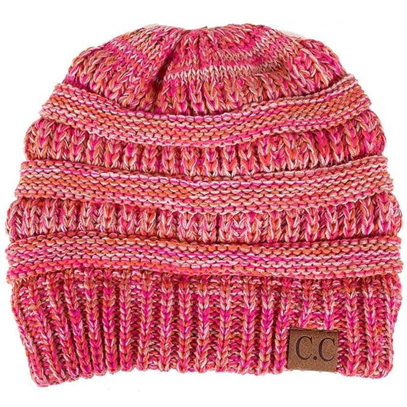 Skullies & Beanies Trendy Warm Chunky Soft Marled Cable Knit Slouchy Beanie - 13 - C0129VX441J $15.64