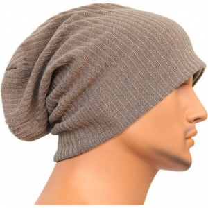 Skullies & Beanies Men Women Summer Thin Slouchy Long Beanie Hat Cool Baggy Skull Cap Stretchy Knit Hat Lightweight - Brown -...