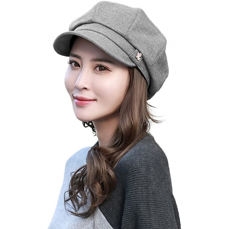 Newsboy Caps Fashion Newsboy Cap Womens Fisherman Greek Hat Satin Lined Winter Fall 55-60CM - 89099_grey - C5186KI89H9 $15.54