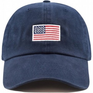 Baseball Caps USA Flag Embroidery Premium Soft 100% Cotton Low Profile Adjustable Baseball Dad Cap - Flag-navy - C3182268TMR ...