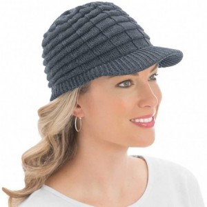 Skullies & Beanies Winter Hat with Brim - Charcoal - CN186LKZQ0Z $12.81