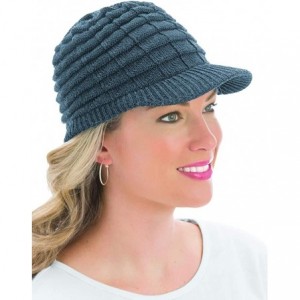 Skullies & Beanies Winter Hat with Brim - Charcoal - CN186LKZQ0Z $12.81