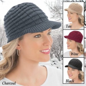 Skullies & Beanies Winter Hat with Brim - Charcoal - CN186LKZQ0Z $12.81
