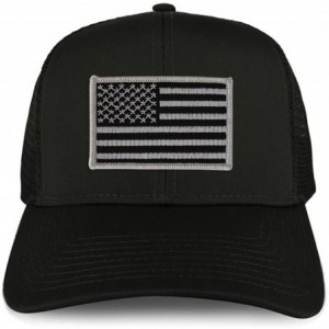 Baseball Caps XXL Oversize Black Grey USA Flag Patch Mesh Back Trucker Baseball Cap - Black - CD1804HQLE0 $17.45
