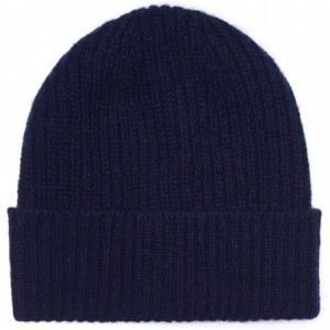 Skullies & Beanies 100% Cashmere Beanie Hat in 3ply- Made in Scotland - Navy - CD117EYCSMP $28.73