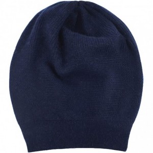 Skullies & Beanies 100% Cashmere Beanie for Women in a Gift Box- Oversized Women Beanie Hat - Evening Blue - CY18TQUAMT9 $31.15