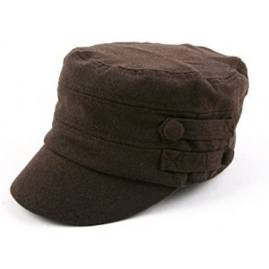 Newsboy Caps Women's Military Cadet Style Winter Hat P241 - Brown - CK11B0Y2A1D $27.27