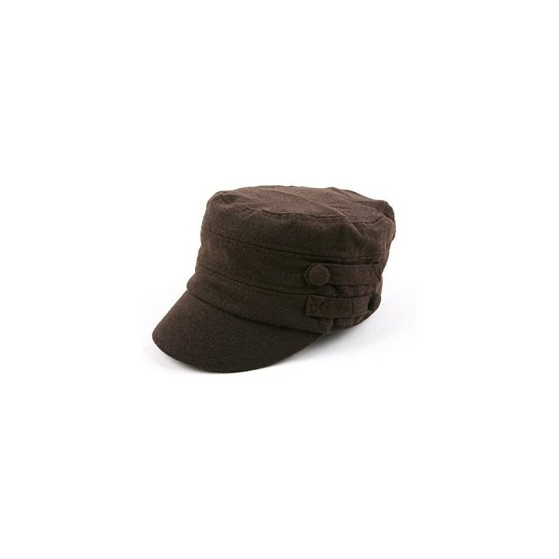 Newsboy Caps Women's Military Cadet Style Winter Hat P241 - Brown - CK11B0Y2A1D $27.27